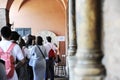 Visitors waiting to see the mouth of truth Bocca della VeritÃÂ 